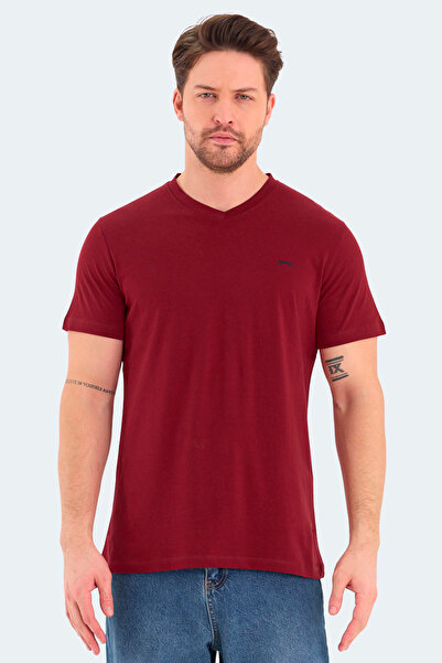 Slazenger Rivaldo Men's V-Neck Burgundy T-Shirt