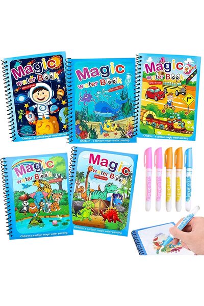 SNAPTRON 12-Pack Water Coloring Books for Kids — Mess-Free Water Pen Art Toys