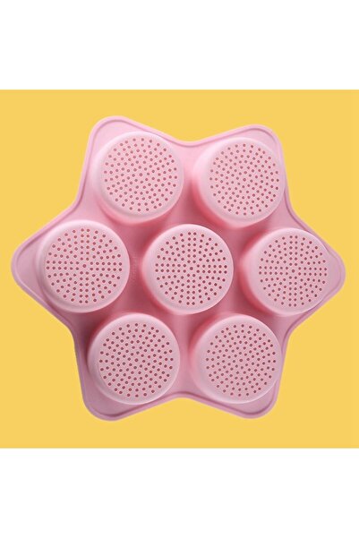 Flippy Silicone Baking Molds, 7 Round Molds for Burgers and Cakes, 38.5 x 4 cm, Pink