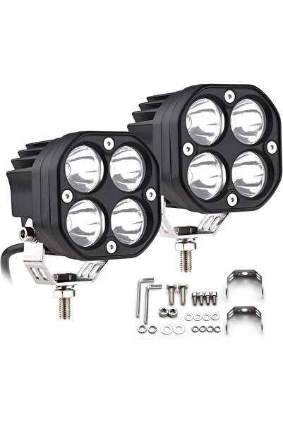 MR.SMART F.T.C Mr Smart LED Car Fog Light, High Power 4-LED Pods, White Lens, Set of 2.