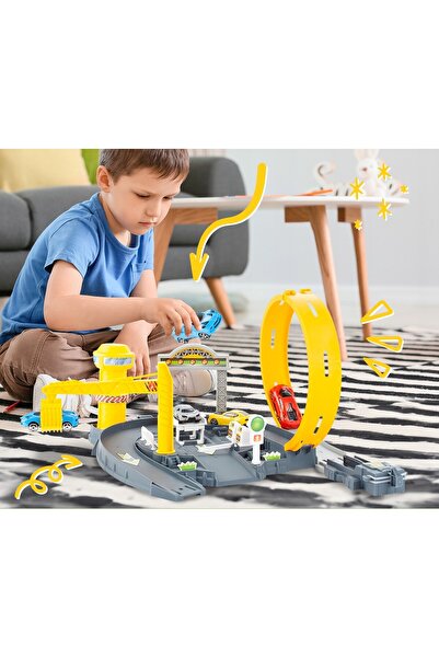 Selgot Car Track with Launcher and 4 Included Cars, Multicolor, 45 x 30 x 23 cm