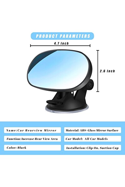 Generic VenxyKod Child Car Mirror - Adjustable Suction-Mount Rear-Facing Mirror