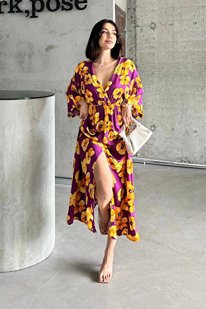 ZENGEZUR MALL Sptrns Floral Printed Dress Yellow (145129) (Size: S)