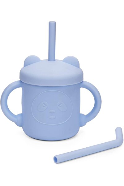 JOYZ 200ml Silicone Spill-Proof Sippy Cup with Two Handles, Straight and Curved Straws, BPA-free (6+