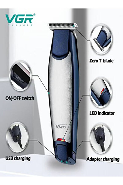 VGR V-212 Professional Hair Trimmer Easy in One Design USB Charger