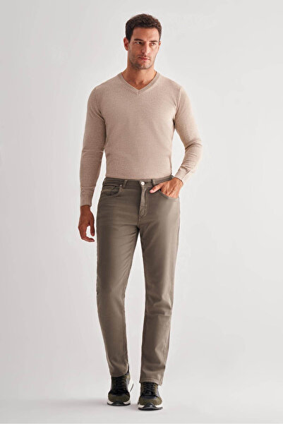 İmza 5 Pocket Slim Fit Khaki Men's Trousers 1003255322