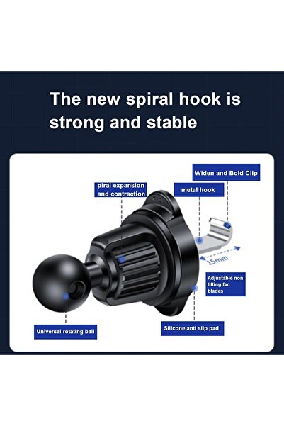 Flippy MagSafe Magnetic Car Vent Mount, 360° Rotating, 5.1x3.9 cm, Black