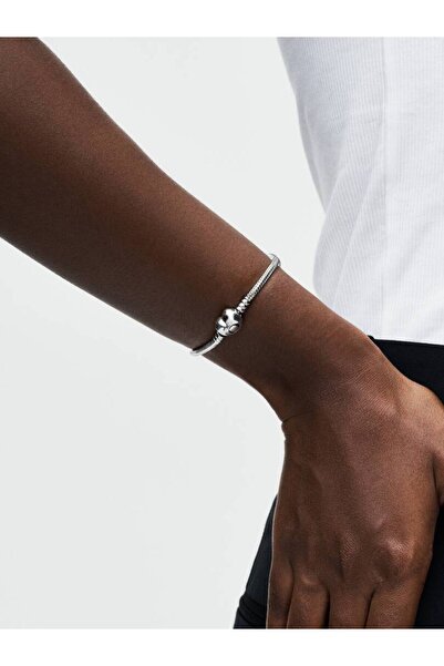 Pandora Silver bracelet with heart-shaped clasp