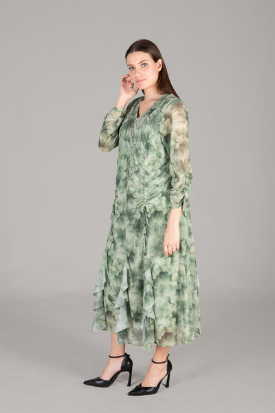 GUMANIZE Women's Round Neck Embroidered Dress