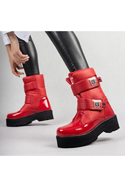 ZENGEZUR MALL Sptrns Miah Red Patent Leather Snow Boots (202321) (Size: 36)