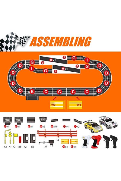 SNAPTRON Electric High-Speed Slot Car Race Track, Dual Racing Set – 5.6m