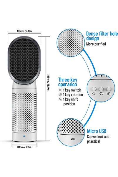 Generic Small Air Purifier, Air Purifiers For Home With H13 HEPA Filter,Ionizer
