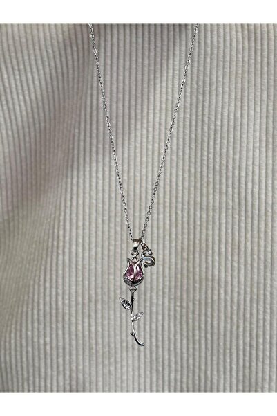 bijoux uniques aşkın simgesi S harfli çelik lale kolye