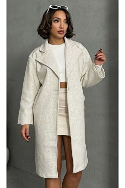 TOPSHOW Single Button Patterned Coat