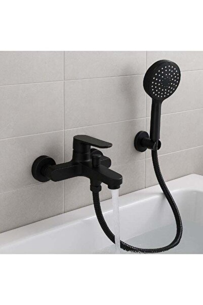 Generic Automatic Matte Black Shower Mixer with Hose and Shower Head