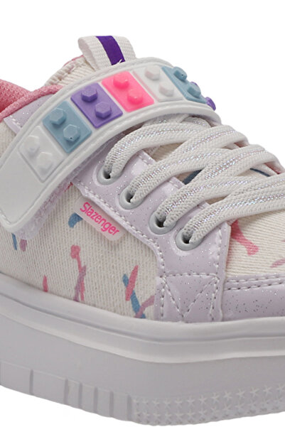 Slazenger Numancia Girls' Velcro White / Pink Casual Sneakers