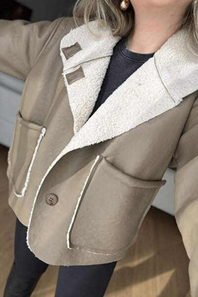 SEHOCO BUTİK İçi Kürklü Vizon Deri Ceket﻿ (Oversize)