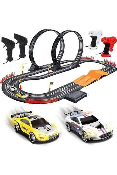 SNAPTRON Electric High-Speed Slot Car Race Track, Dual Racing Set – 5.6m