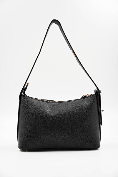 Hüvendo Daily Women's Shoulder Bag with Clip-Adjustable Strap Detail, Black