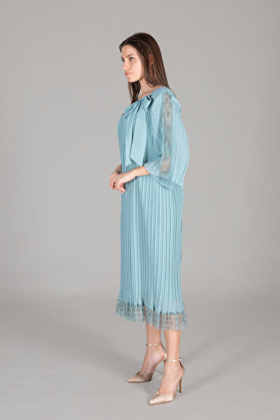 GUMANIZE Women's Round Neck Tulle Chiffon Dress