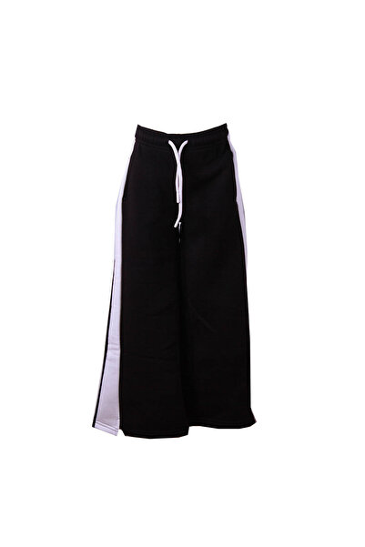 trender Black Girls' Jogging Pants with Single Stripe and 3 Threads 7383