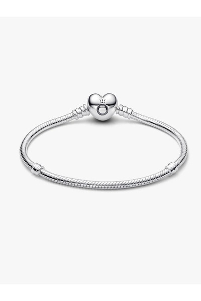 Pandora Silver bracelet with heart-shaped clasp