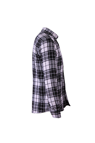 trender Pocketless Lumberjack Black - White Men's Shirt 8025