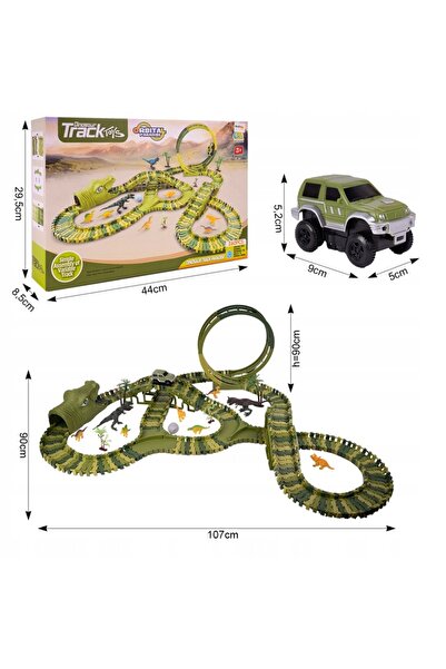 Selgot Dinosaur Park Race Track, 3 years+, 260 Pieces, Multicolor