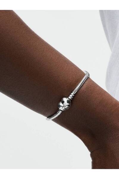 Pandora Silver bracelet with heart-shaped clasp