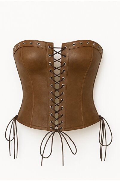 Ceren Öncel Atelier Deri Büstiyer Korse