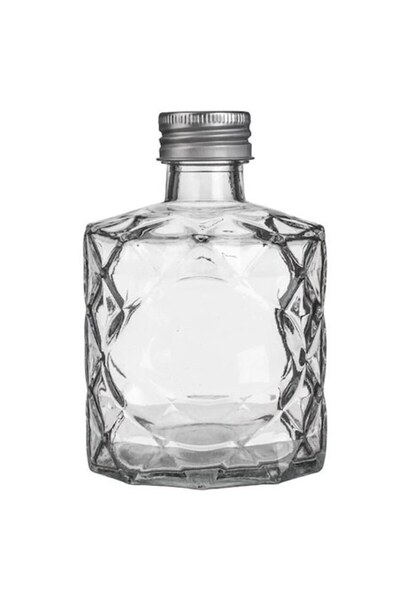 AVA Beverage Bottle, Diamond Embossed Pattern, Metal Cap, 200ml