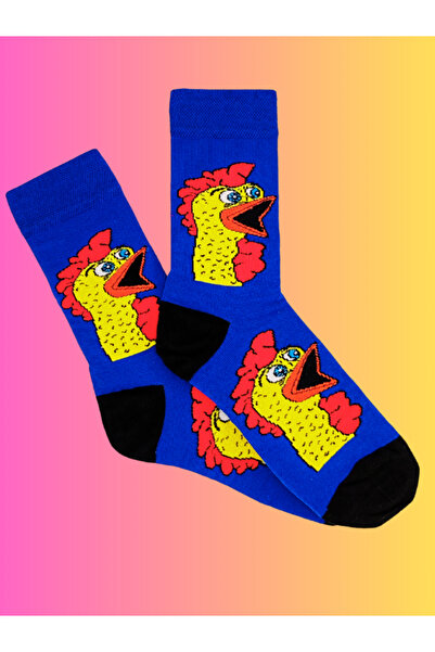 Shuttle Park Special Series Happy Colorful Rooster Patterned Cockerel Socks Fun Comfortable Stylish Design Style Socks