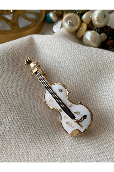 mos&more by mosev Beyaz Keman Broş