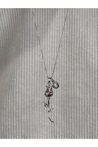 bijoux uniques aşkın simgesi O harfli çelik lale kolye