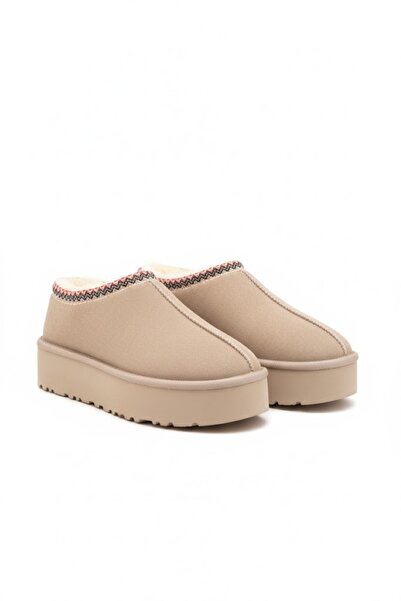 Noliva حذاء شتوي نسائي صغير من جلد الغزال مبطن بالفرو ونعل سميك عالي