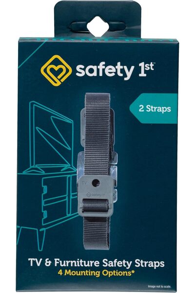 Safety 1st TV & Furniture Safety Straps, Black, Multi, 2 Straps (Pack of 1)