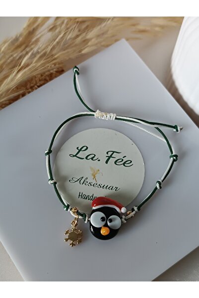 La fee aksesuar New Year's Gift Bracelet Murano Glass Christmas Penguin Deer ...