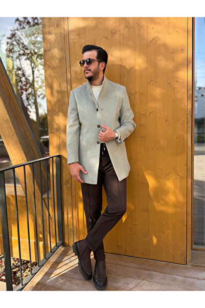 Avni Ceylan Men's Classic Slim Fit Cashmere Coat