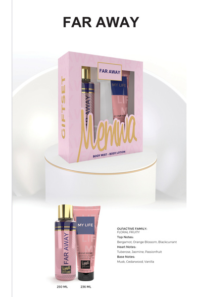MEMWA مجموعة هدايا - فار أواي (لوشن للجسم ٢٣٦ مل ورذاذ للجسم ٢٥٠ مل)