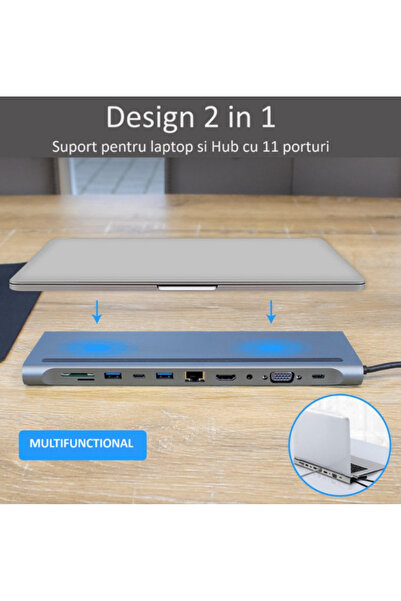 OEM Adapter Hub Multiport 11 in 1 USB C Docking Station for Laptop Q HU990