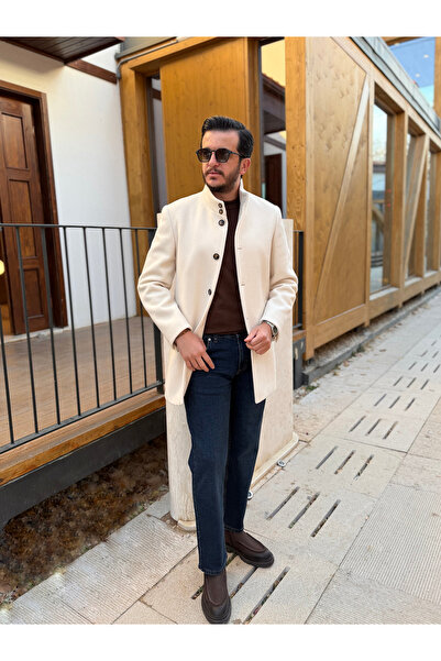 Avni Ceylan Men's Classic Slim Fit Cashmere Coat