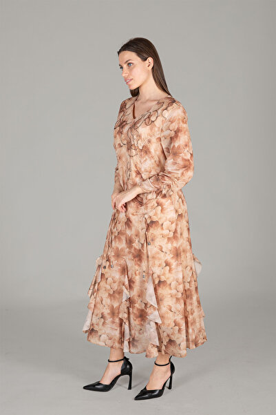 GUMANIZE Women's Round Neck Embroidered Dress