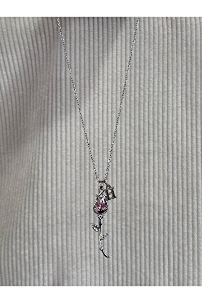 bijoux uniques aşkın simgesi H harfli çelik lale kolye