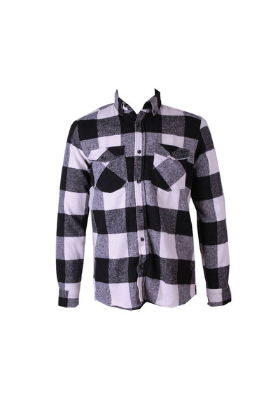 trender Lumberjack Black - White Men's Shirt with Pockets 8016