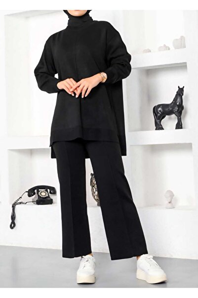 Mikxim Long Detail on the Back, Wide Leg Bottoms, Top and Bottom Set