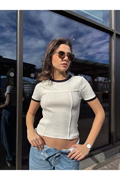 ZENGEZUR MALL Sptrns Piped Blouse White (203131) (Size: S)