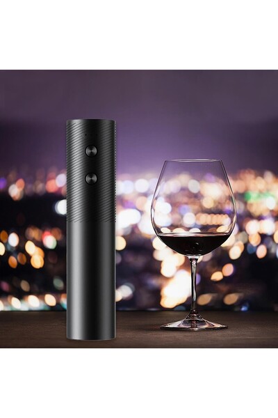 Flippy Electric Wine Bottle Opener, USB Rechargeable, 20 x 4.6 cm, Black