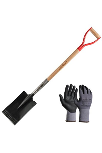 Strend Pro Комплект лопати Harlet, права, назъбена, дървена дръжка, 115 см, с...