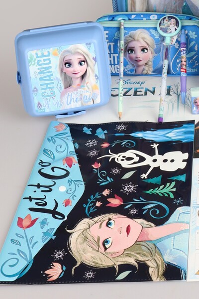 ELSA Dekomus Licensed Frozen Umbrella with Case, School, Lunch and Pen Bag, Water Bottle, Lunch Box