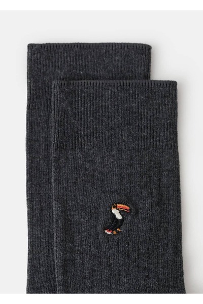 MANGO Man İşlemeli pamuklu çorap